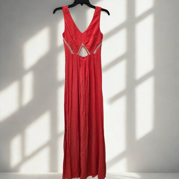 🔥 For the Keepers Red Cutout Maxi Dress – Sleeveless Resort Style - Picture 1 of 8
